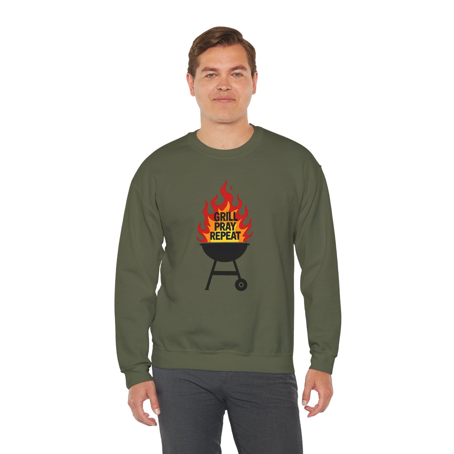 Grill Pray Repeat Crewneck Sweatshirt