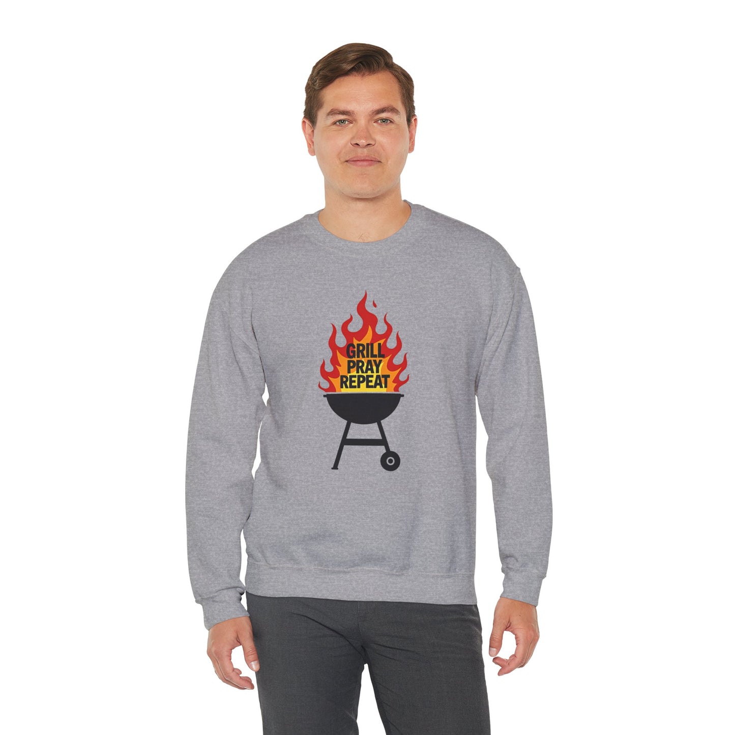 Grill Pray Repeat Crewneck Sweatshirt