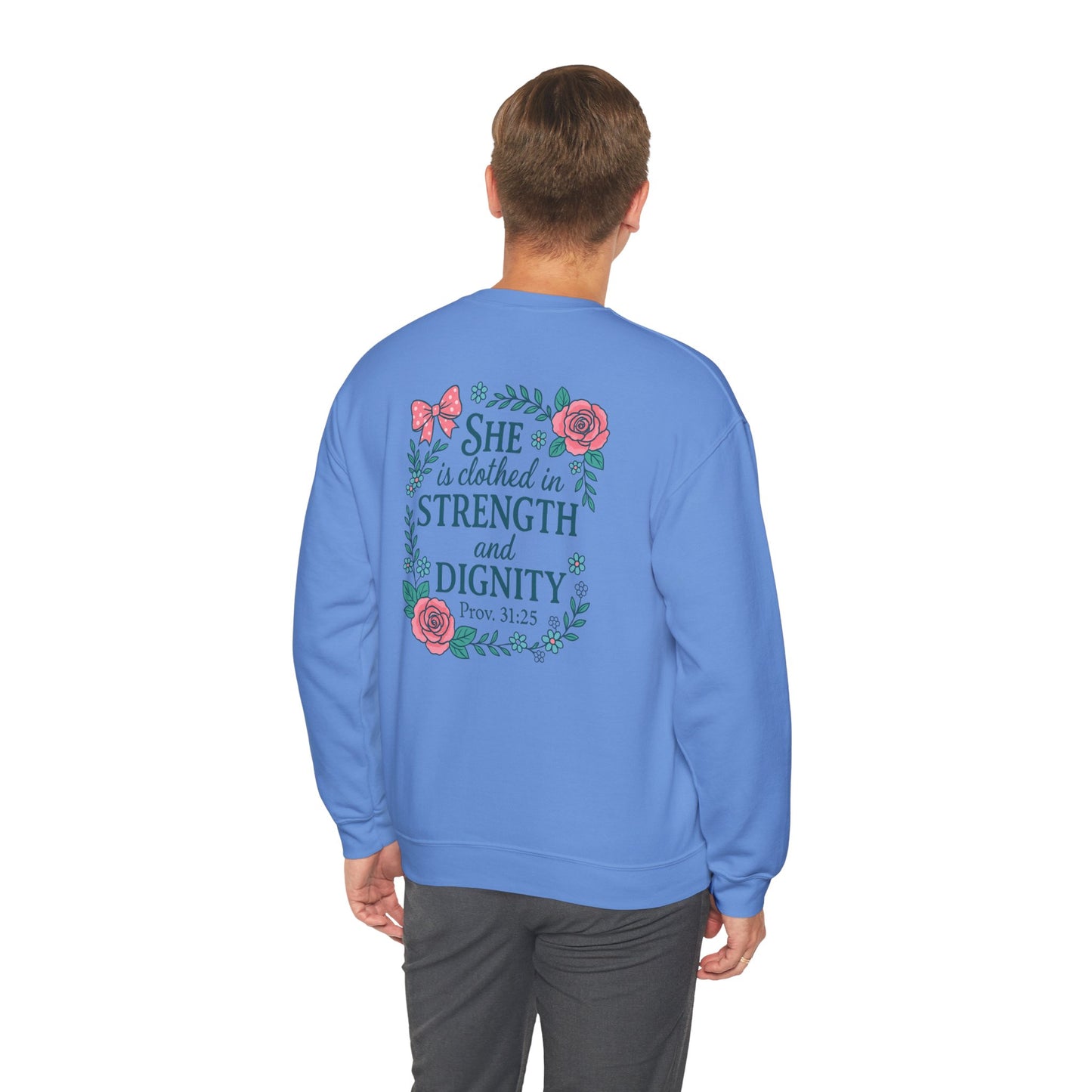 Proverbs 31:25 Crewneck Sweatshirt