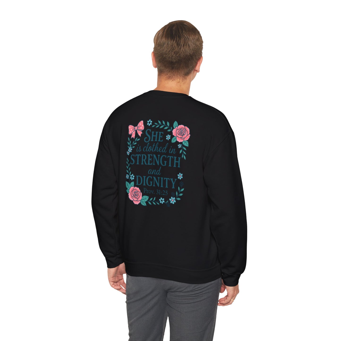 Proverbs 31:25 Crewneck Sweatshirt