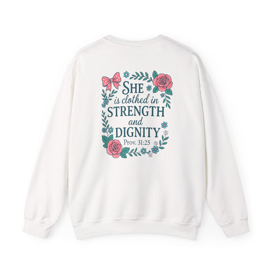 Proverbs 31:25 Crewneck Sweatshirt