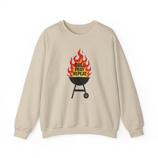 Grill Pray Repeat Crewneck Sweatshirt